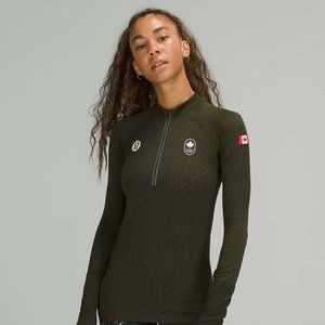Lululemon Team Canada Swiftly Tech Half Zip 2.0 Dark Olive Green